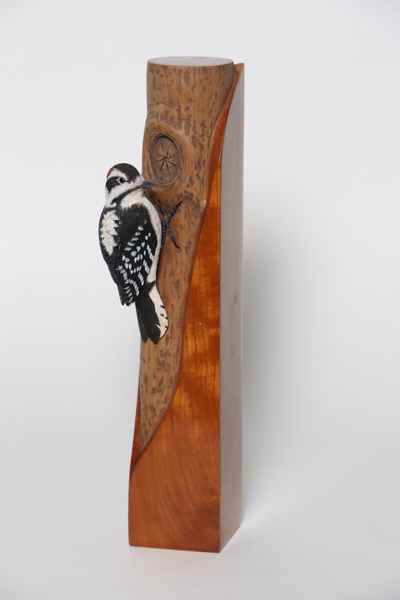 B. Decorative Lifesize Non-Floating - IWCA - Best of Division Novice 3rd Larry Staufer Downy Woodpecker2 copy.JPG